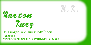 marton kurz business card